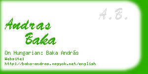 andras baka business card